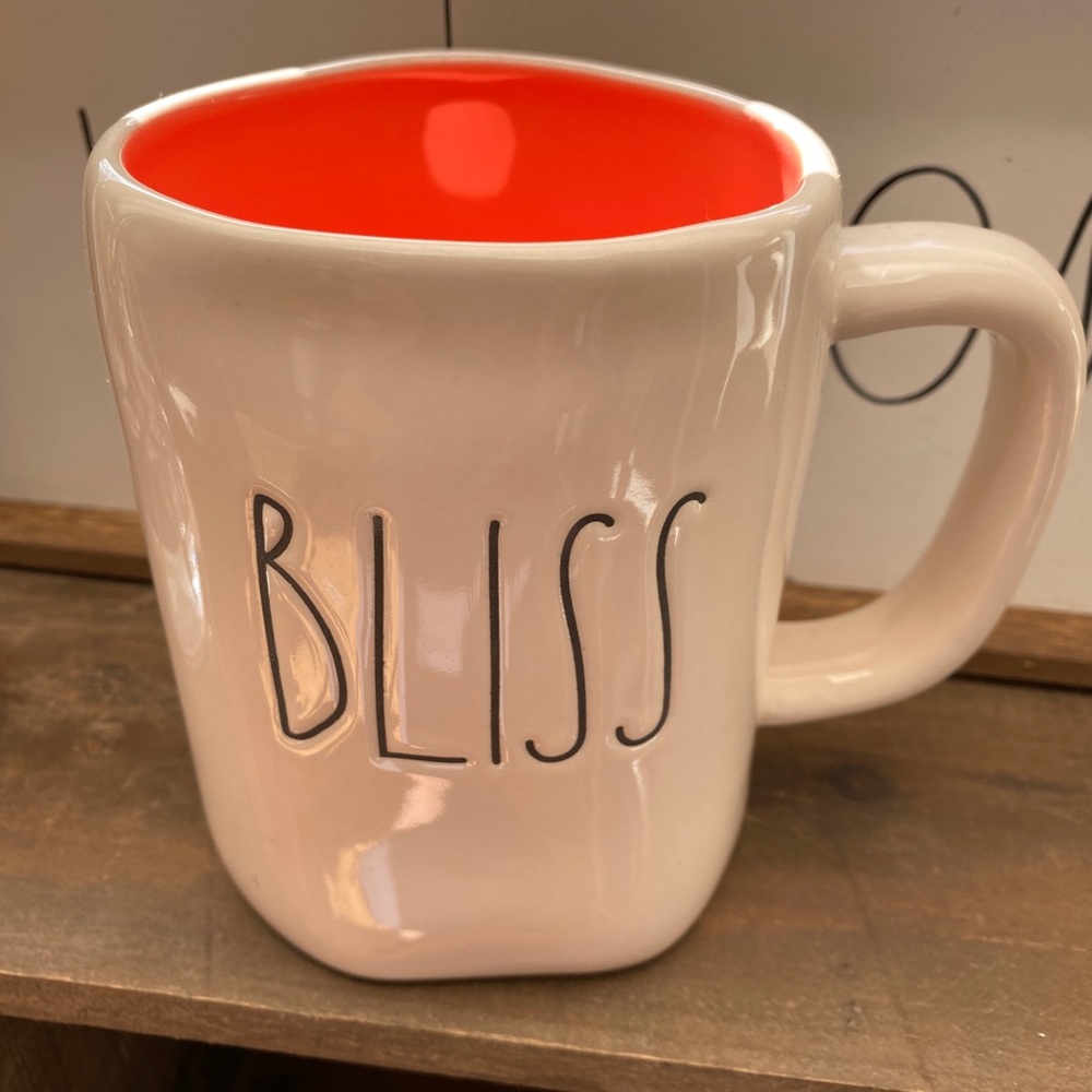 Rae Dunn Mug BLISS with beautiful coral interior